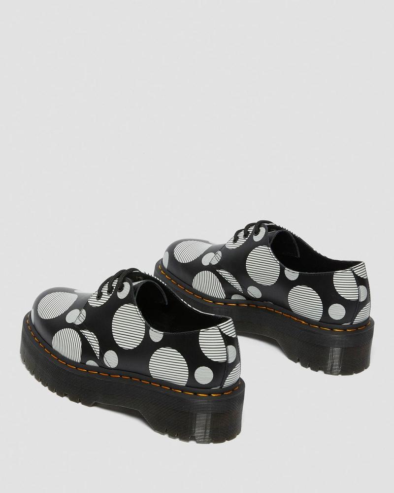 Zapatos Plataforma Dr Martens 1461 Polka Dot Smooth Cuero Hombre Negros | MX 196NWY